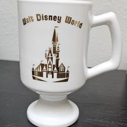 Disney World 50th Anniversary Milk Glass Coffee Mug 