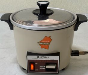 Hitachi Chime-O-Matic Rice Cooker 5.5 Cup Cream RD-4053 Vintage Steamer Tested