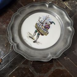 H&R Johnson Merchant Pewter & Porcelain Plates