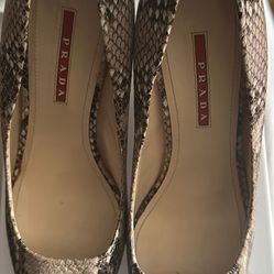 Prada Snakeskin Wedge Espadrille 