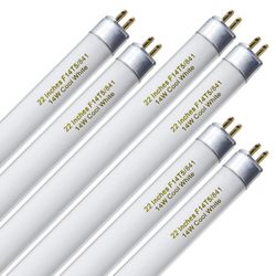 T5 14W 4100K Fluorescent Tube, 22 Inches F14T5/841 Straight Fluorescent Bulb, F14T5/CW Fluorescent Lamp for Counter and Cabinet Fixture, Cool