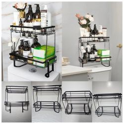 Bathroom Organizers,2-Tier Over The Toilet Storage,Sturdy Bathroom Storage Shelves 