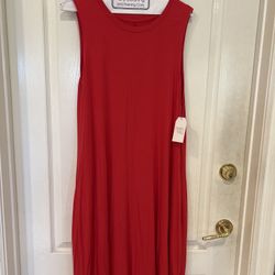 ❤️ Time and Tru Red Sleeveless Midi Dress – NEW WITH TAGS ❤️