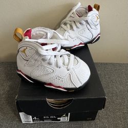 Jordan 7 Retro - White, Black & Cardinal Red - Size 4c