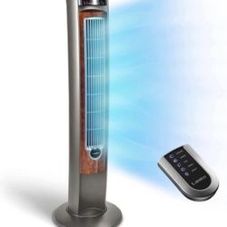 Lasko Oscillating Tower Fan, Nighttime Setting, Remote Control, Portable, Timer, for Bedroom, Home