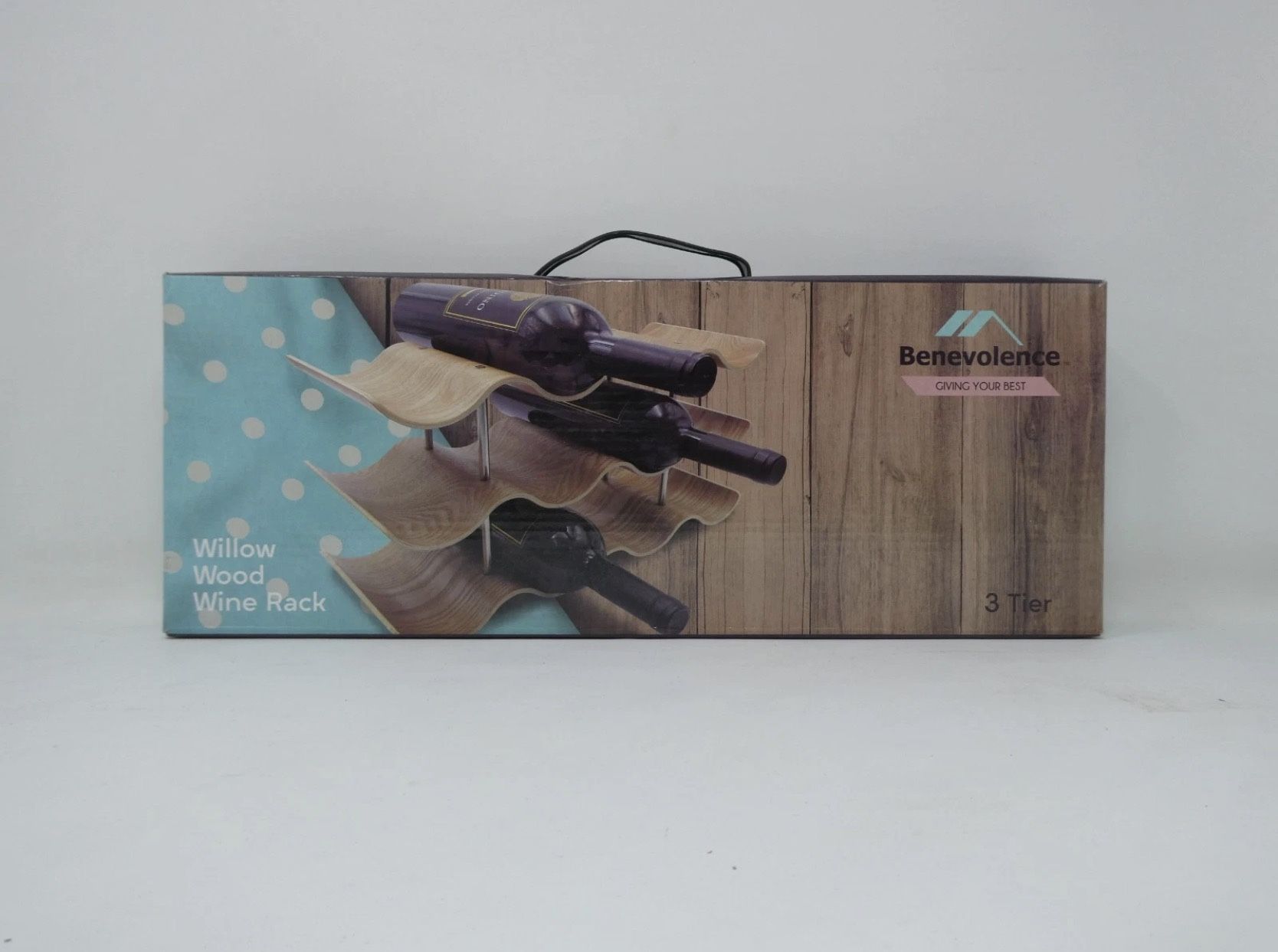 Willow Wood 3-Tier Wine Rack By Benevolence Home Decor Storage Stand