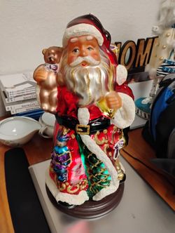 2004 COA Thomas Pacconi Classics Glass Blown SANTA 14" x 7"