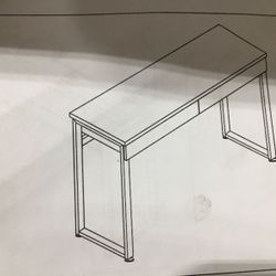 Dressing Table White Wood and Metal NEW! Still In Box