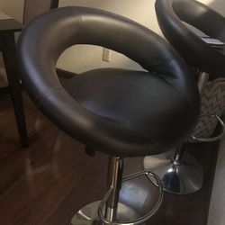 Brown faux Leather Bar Stools