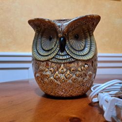 candle wax melt warmer with light (Electric & Ceramic) shaped like an owl