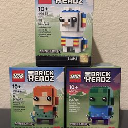 LEGO Minecraft Brickheadz: Llama (40625), Zombie (40626), Alex (40624)