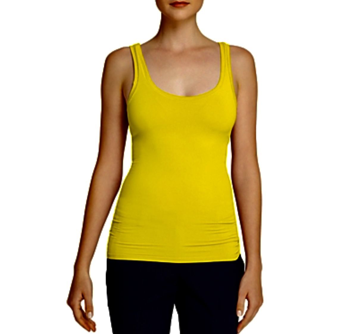 THEORY Len Yellow Tubular Stretch Jersey Tank Top One Size Brand New