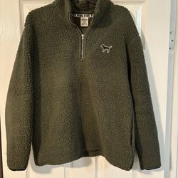 Olive Green Sherpa Jacket (PINK) 