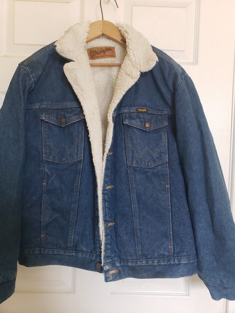 Wrangler Sherpa Denim Jacket Medium