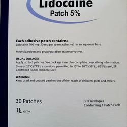 An Unopened Box of Lidocaine Patch 5%