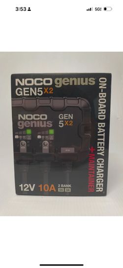 New NOCO Genius GEN5X2 12V 10A 2 Bank On-board Battery Charger+Maintainer