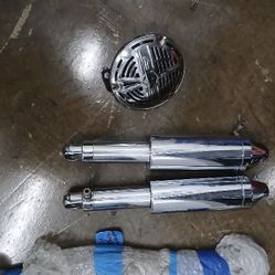 Platinum Air Ride Shocks, Springer Horn, Steady Customs Beefy Brackets