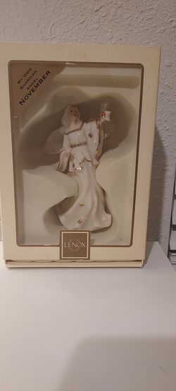 Lenox My Own Guardian Angel November Birthstone Figurine Topaz Citrine Yellow