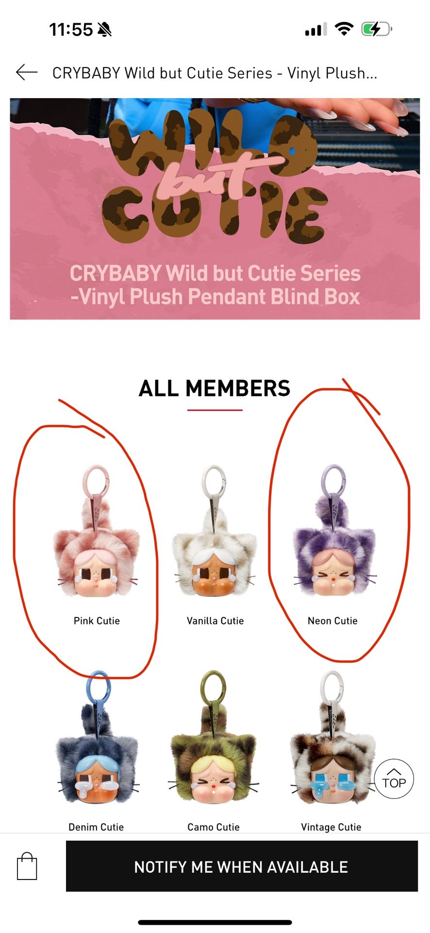Crybaby Wild but Cutie- Pink Cutie & Neon Cutie