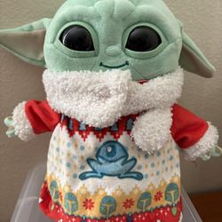 Baby Yoda Grogu Star Wars Mattel Christmas Holiday Sweater 9" Plush 