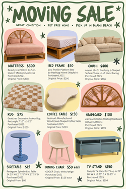Moving Sale! All Things Must Go by 11/7