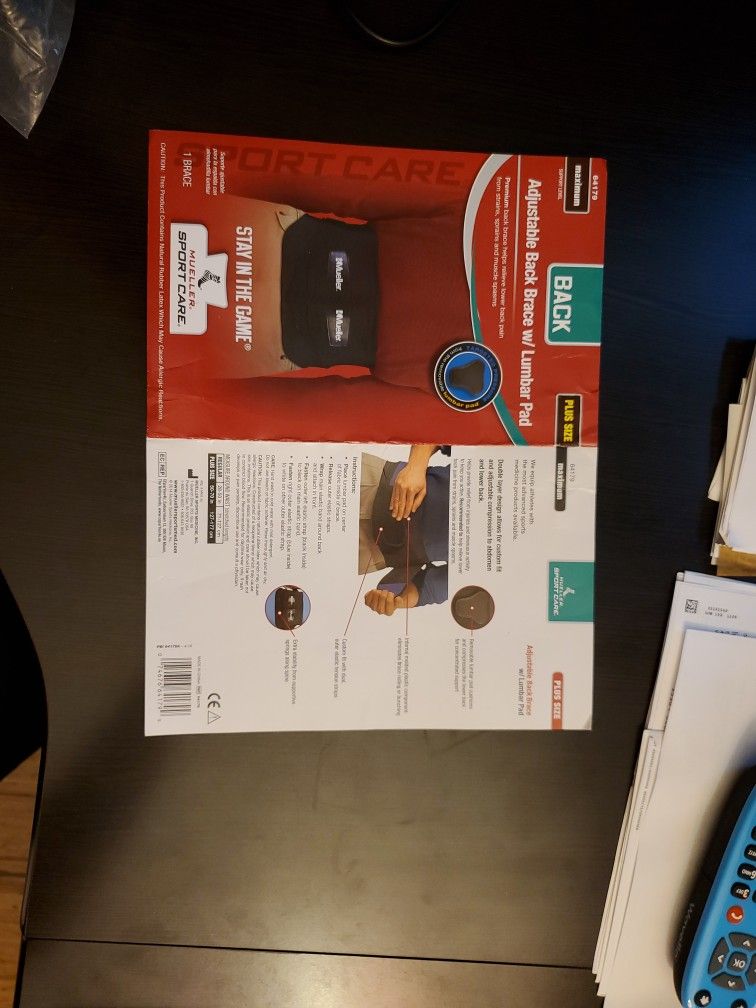 Adjustable Back Brace W/lumbar Pad