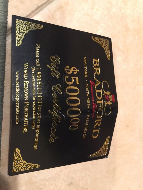 Bradford Renaissance Portraits - $5,000 Gift Certificate
