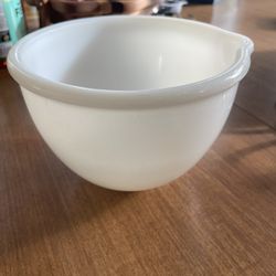 Vintage Glasbake Milk Glass Mixing Bowl 