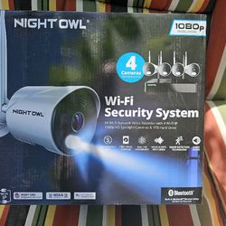 Night Owl 10 Channel 4K Wi-Fi NVR with 1TB Hard Drive and 4 Wi-Fi IP 1080p HD Spotlight Cameras
