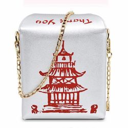 Fashion Simple Creative Chinese Style Pu Chain Messenger Bag