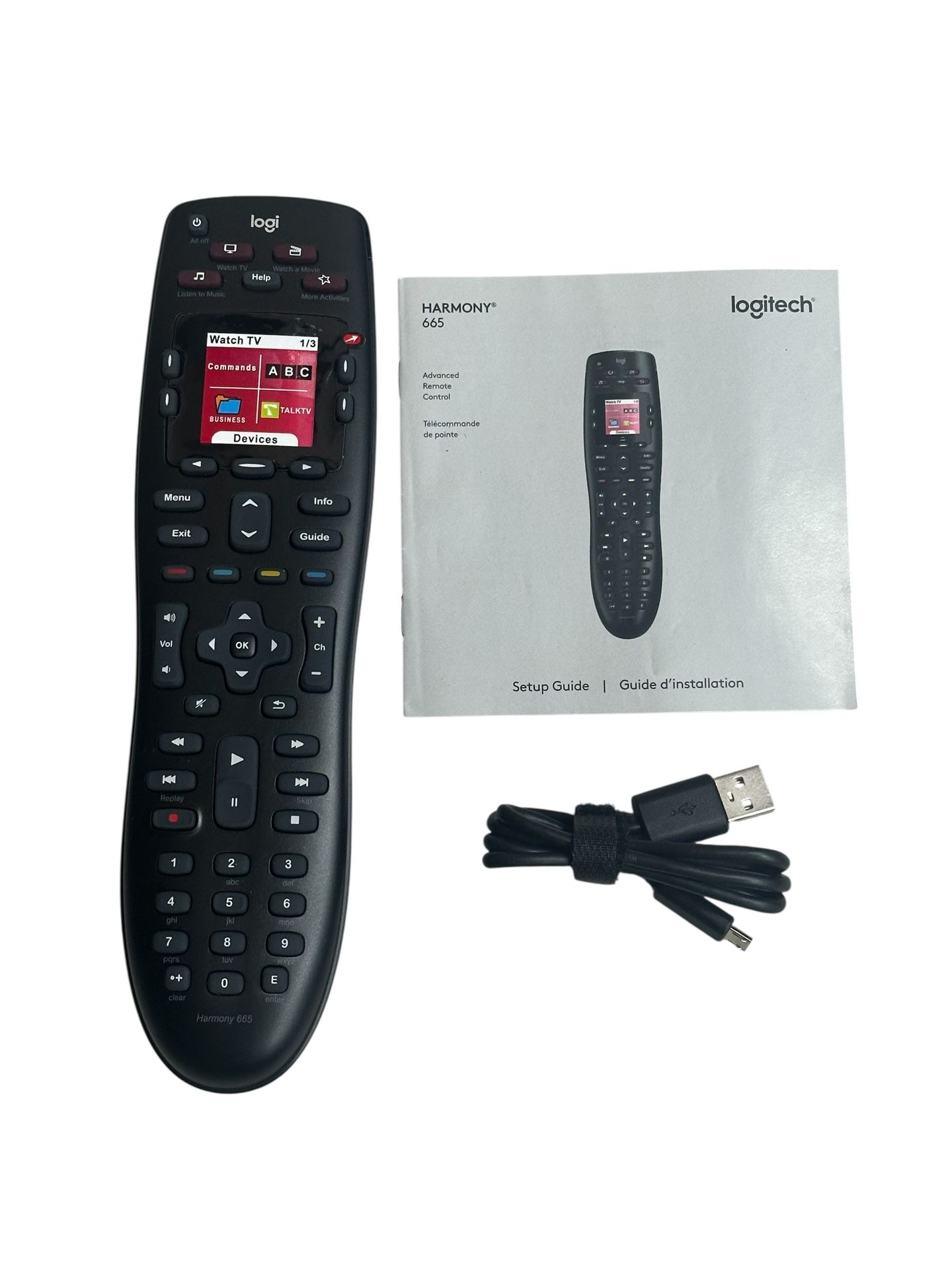 Logitech Harmony 665 Universal Remote Control w/ Manual & Cord New* No Packaging
