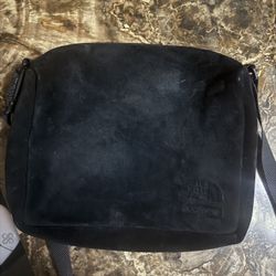 supreme x the north face suede shoulder bag 