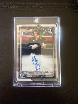 2024 Topps Baseball Chrome Refractor Card# CPA-RN Rikuu Nishida 251/499 Mint Autograph