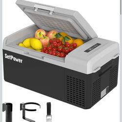Setpower FC20 Portable 12v Refrigerator, -4℉-68℉ Fast Cooling Car Refrigerator, 20L/21Qt Car Fridge Portable Freezer with 12/24V DC and 110/240V AC, E