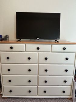 White 11-Drawer Dresser – $115