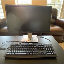 23” Dell Monitor And Keyboard 