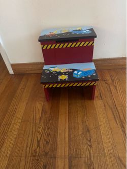 Children’s wooden storage step stool