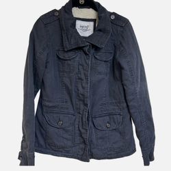Kirra Navy Blue Cargo Sherpa Jacket Unisex Medium