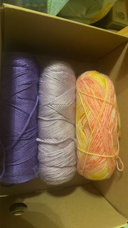 3 Skeins of Yarn Purple Lavender Multicolor