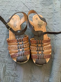 Huarache Sandals Brown Leather size 7 producto of Mexico