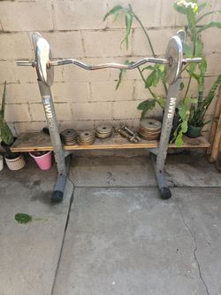 MWB850 Weight Rack with EZ Curl Bar and Plates