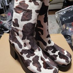 Cow print boot 