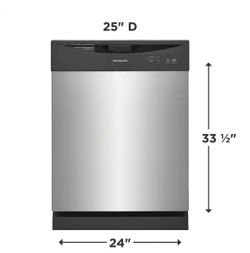 Frigidaire Dishwasher 24 inch Front Control Smart Built-In Tall Tub 62 dBA FDPC4221AS