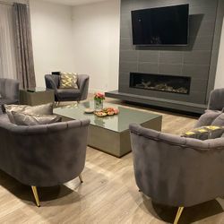 Luxurious Comfy Grey Couches 