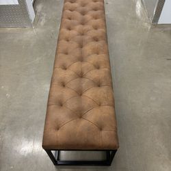 Brown Tufted Bench