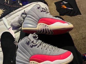 Air Jordan 12 Retro Grey and Red Sneakers