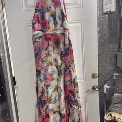 Cocktail dress summer  colorful sleeveless XL