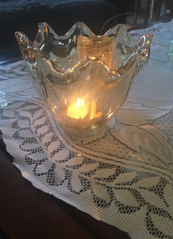 Tammaro Home Murano Petal Glass Bowl in Amber