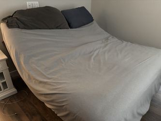 Cal king Bed Frame with Pillow Top Mattress, And Boxspring, Elevates