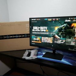 New SAMSUNG 32" QHD, Computer Gaming Monitor, 75Hz, 3Ms, HDMI, Display Port, HDR10 (1 Billion Colors), Height Adjustable Stand, TUV-Certified Intellig